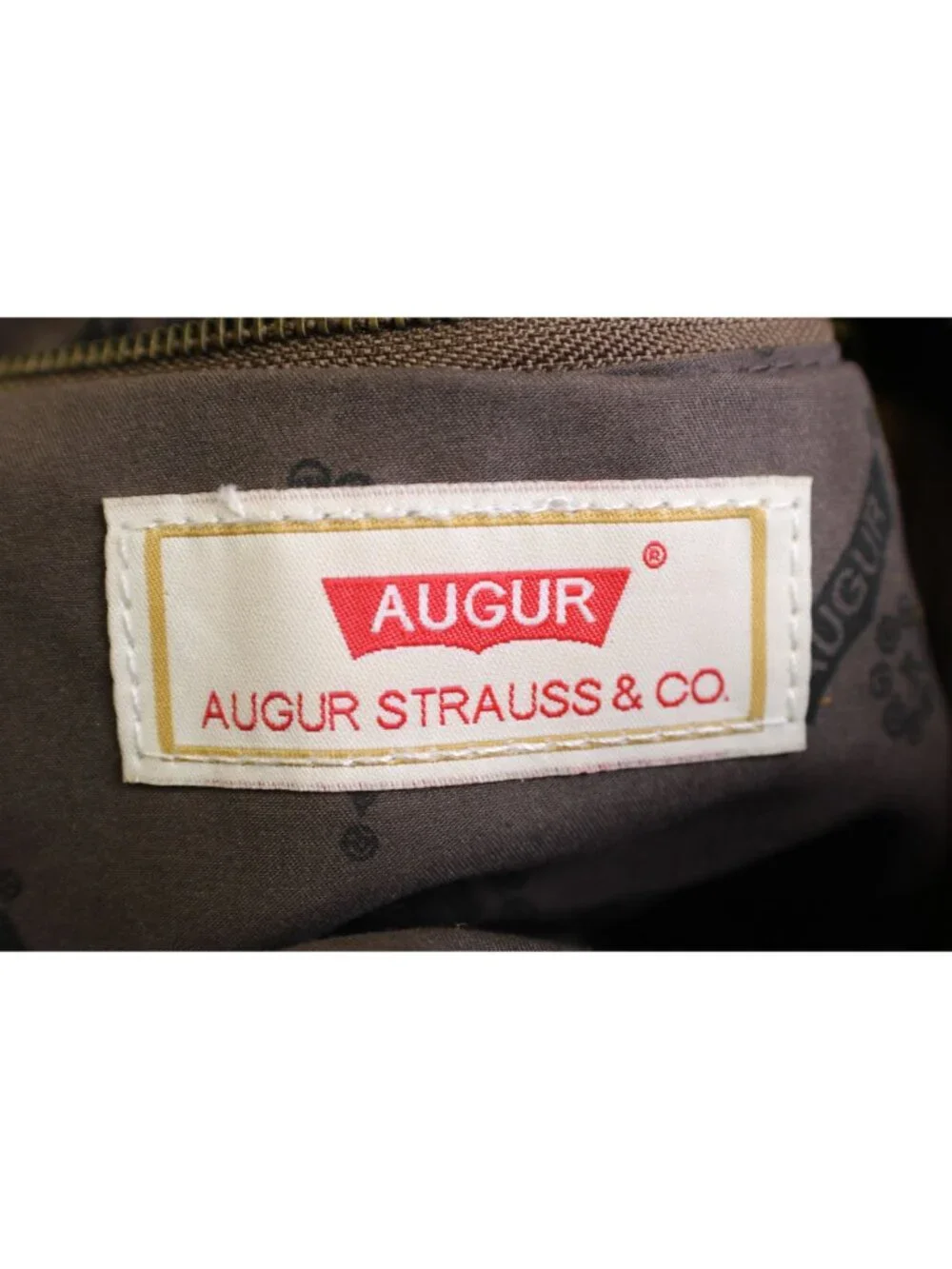 Augur Strauss & Co Canvas Messenger Bag Tan Buckle Flaps Adj Strap Utility Style